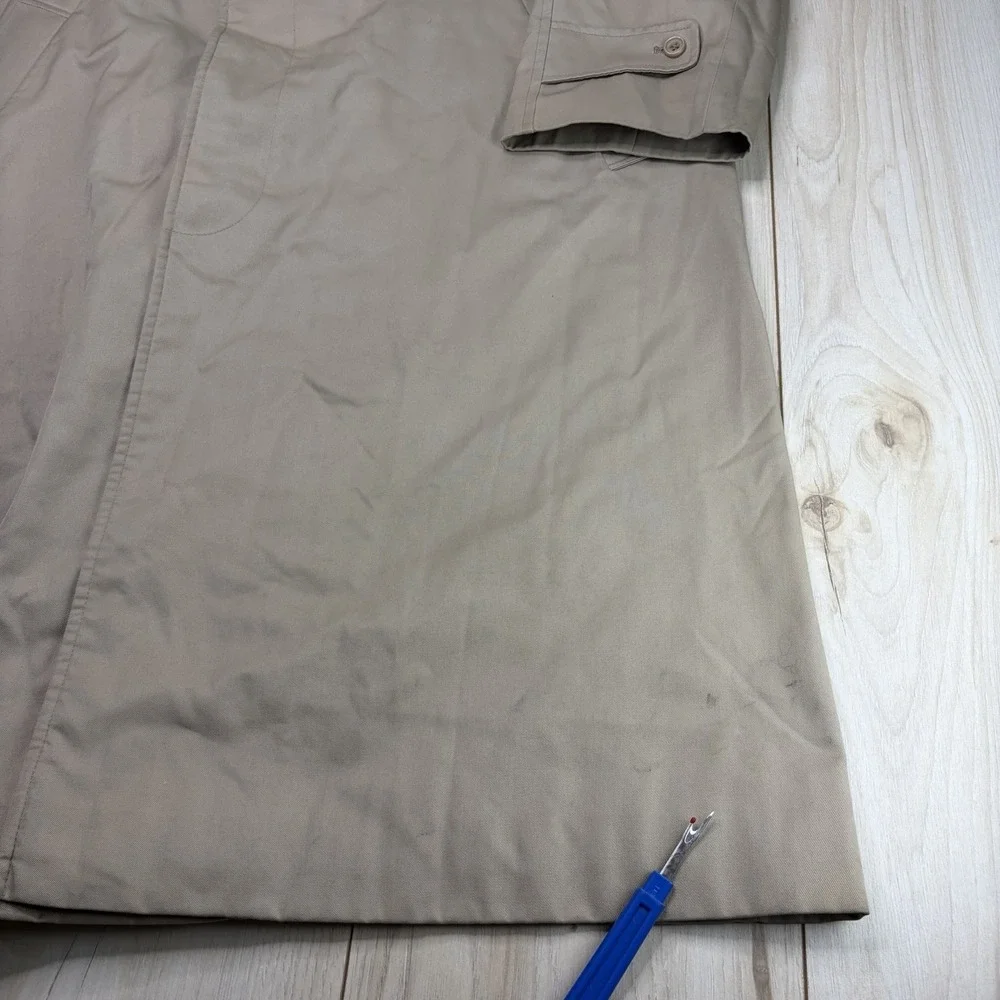 VTG Aquascutum Men's Aqua 5 Water Resistant Trench Coat Khaki/Tan • 42R US